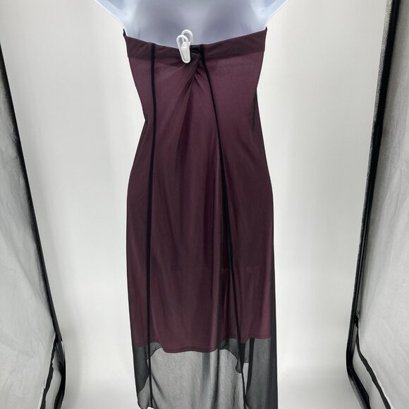 Vintage Byer Too Womens Beaded Mesh Midi Dress Size M Whimsigoth Vamp Goth Y2K - Picture 2 of 16